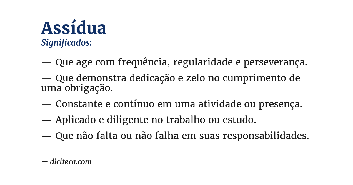 Significado de assídua
