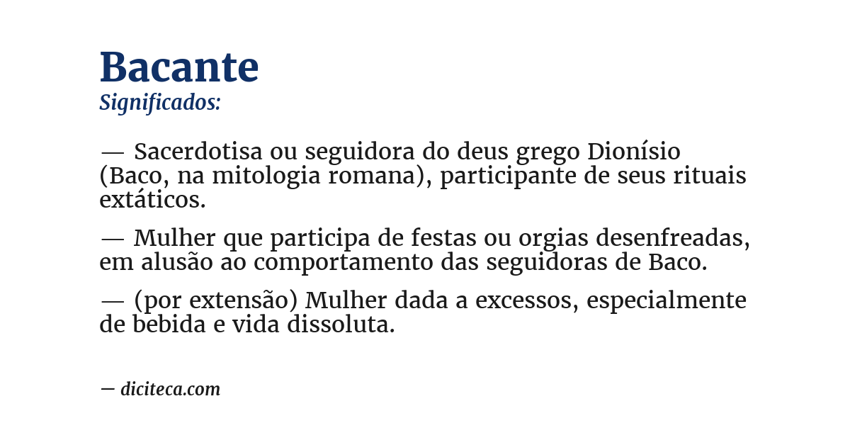 Significado de bacante