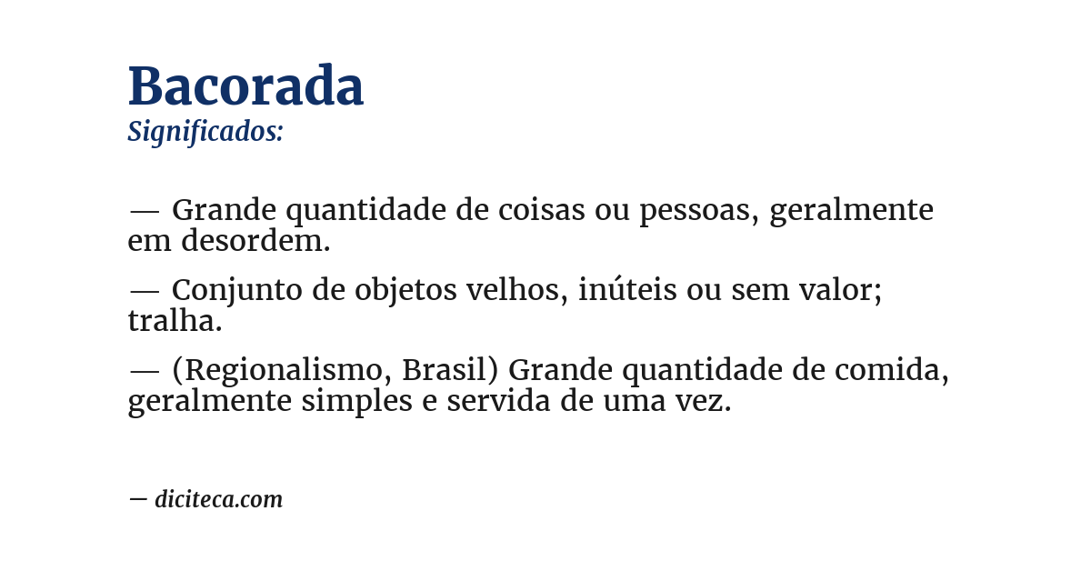 Significado de bacorada