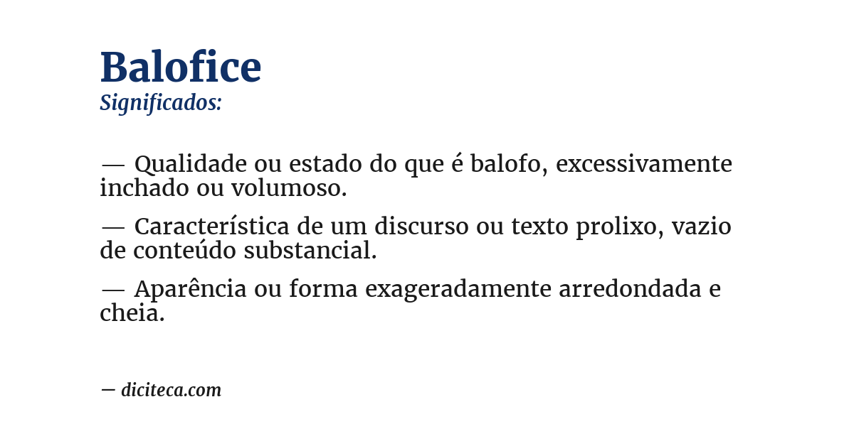 Significado de balofice