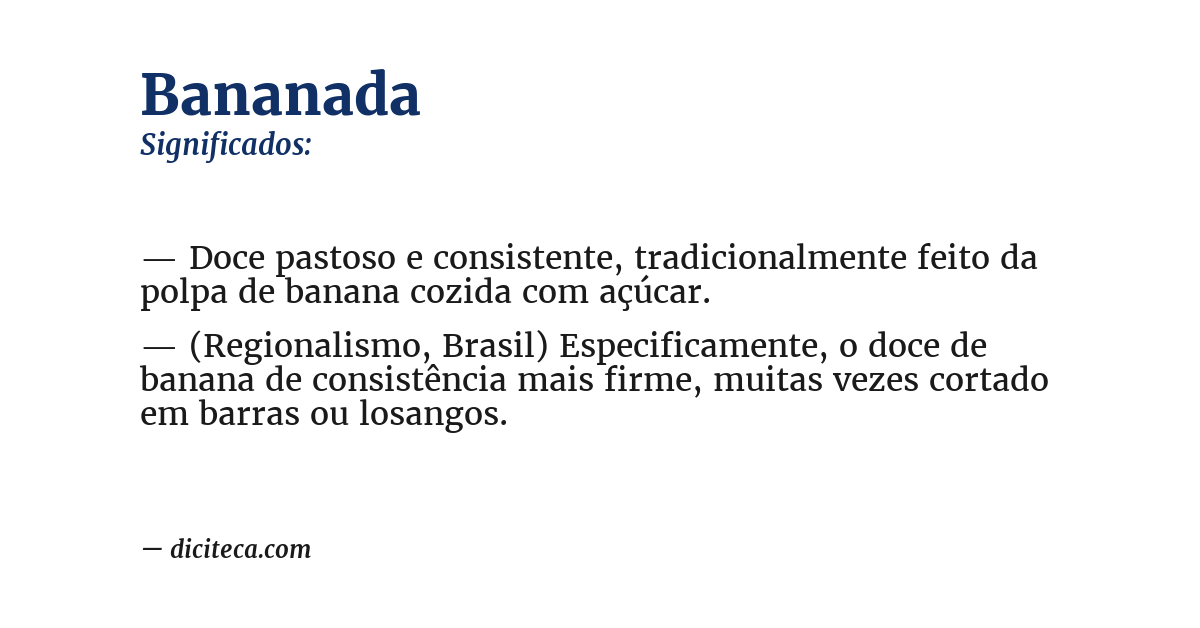 Significado de bananada
