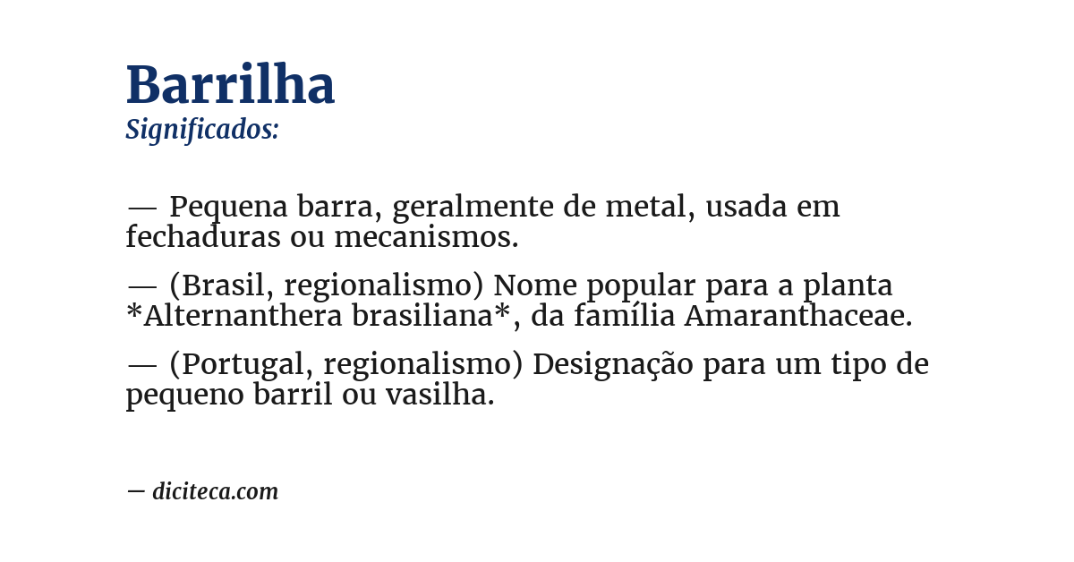 Significado de barrilha
