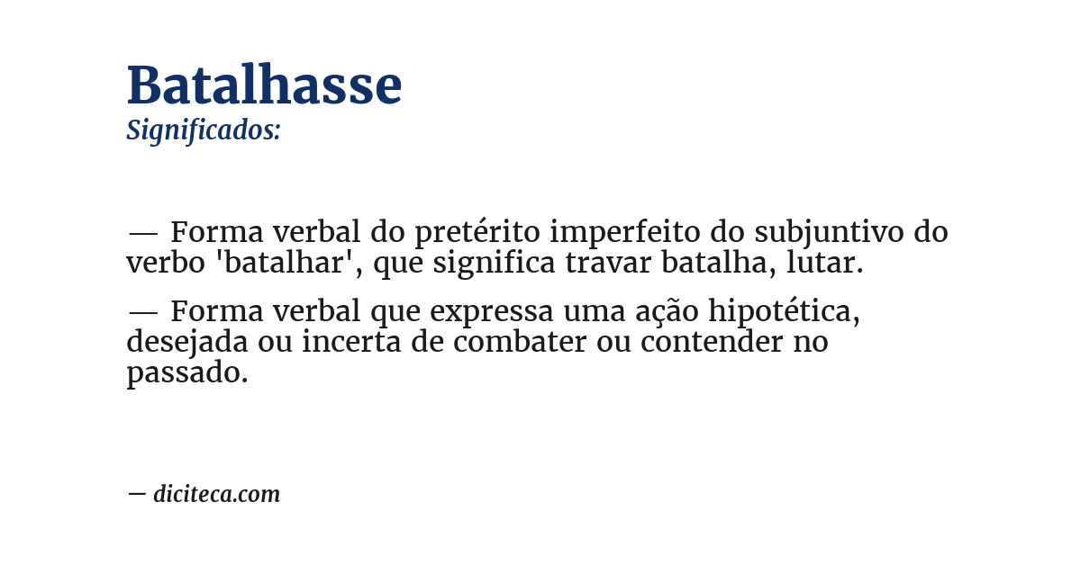 Significado de batalhasse