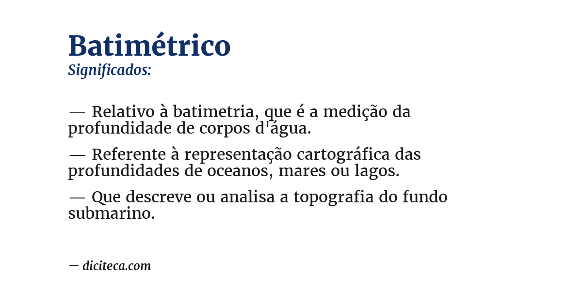 Significado de batimétrico