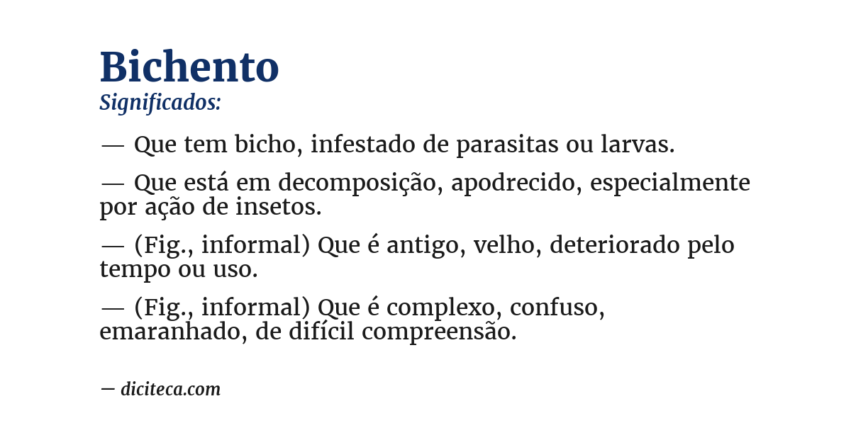 Significado de bichento