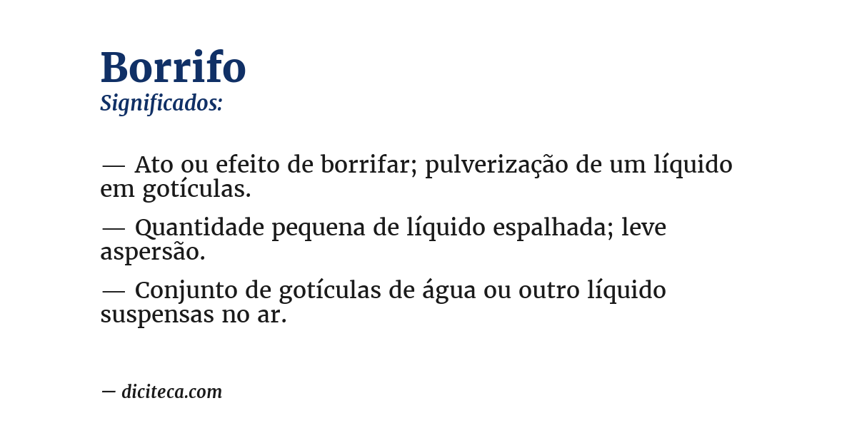Significado de borrifo