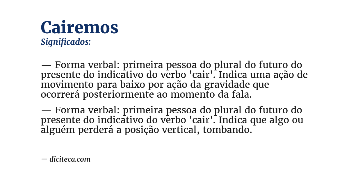 Significado de cairemos