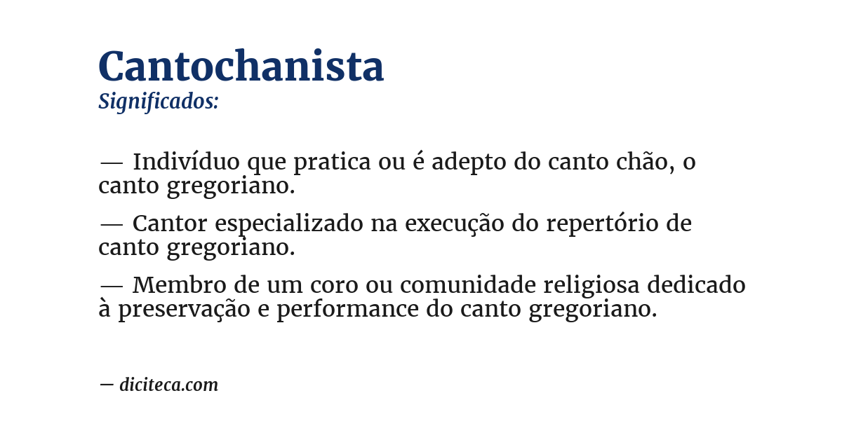 Significado de cantochanista