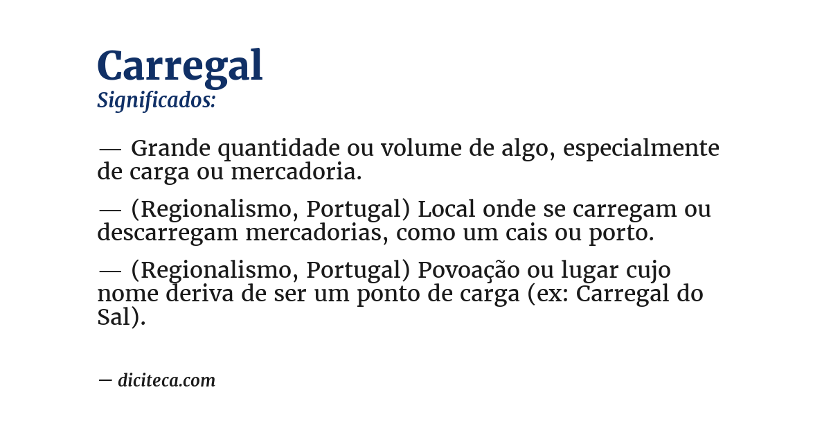 Significado de carregal