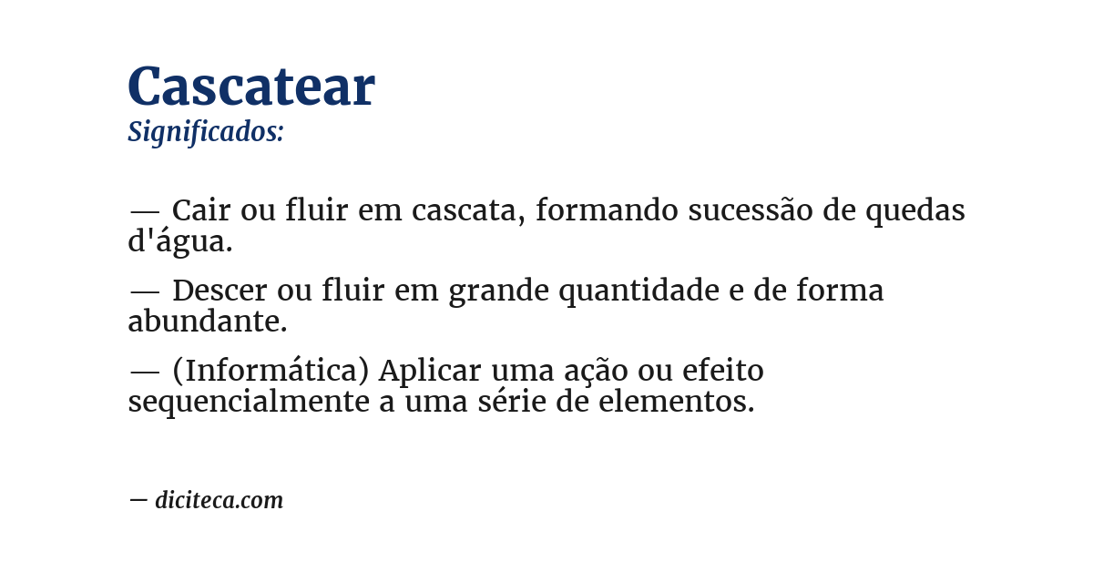 Significado de cascatear