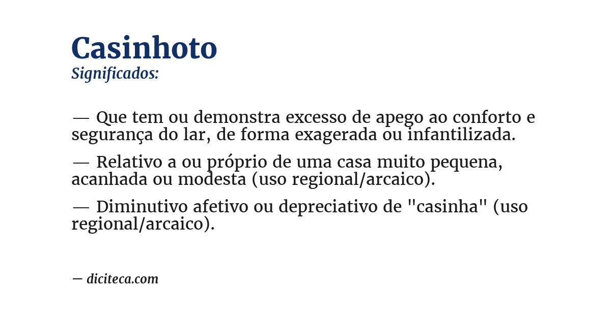 Significado de casinhoto
