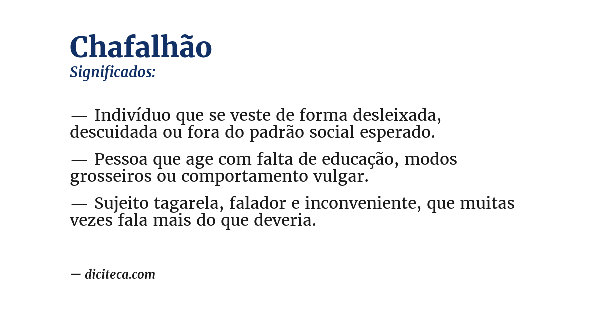 Significado de chafalhão