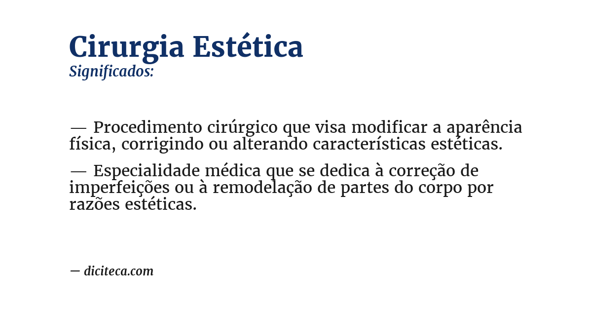 Significado de cirurgia estética