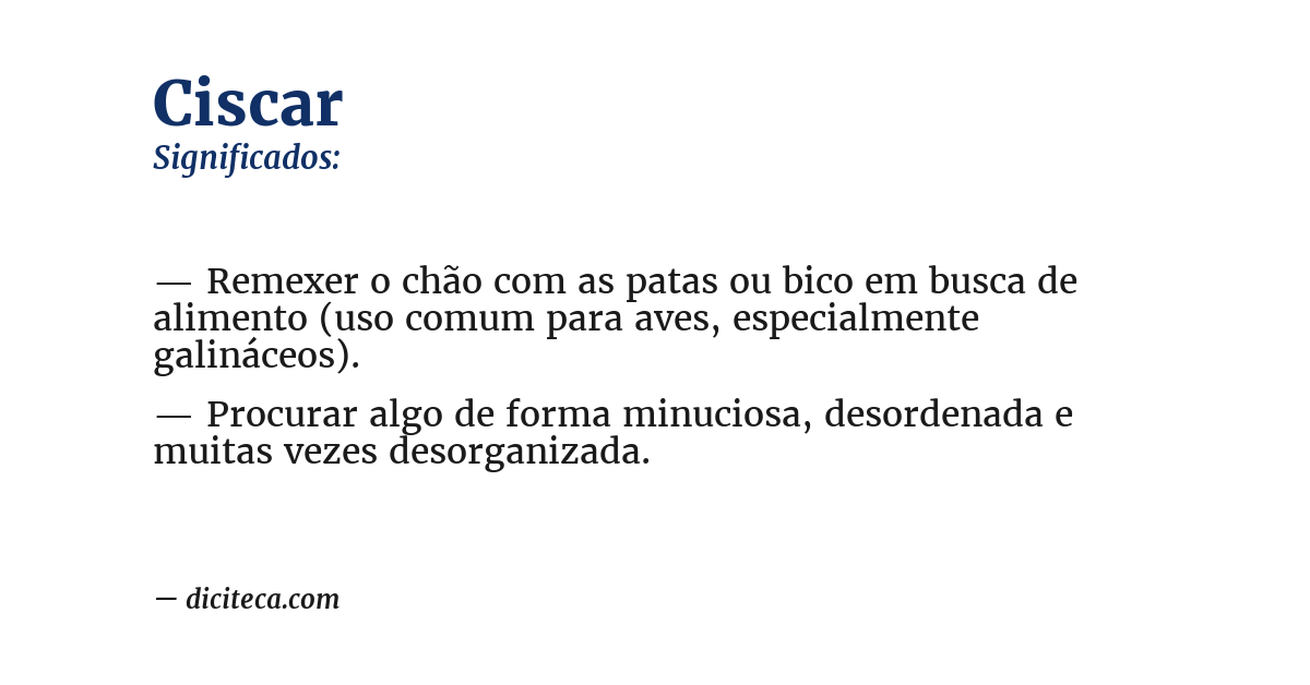 Significado de ciscar
