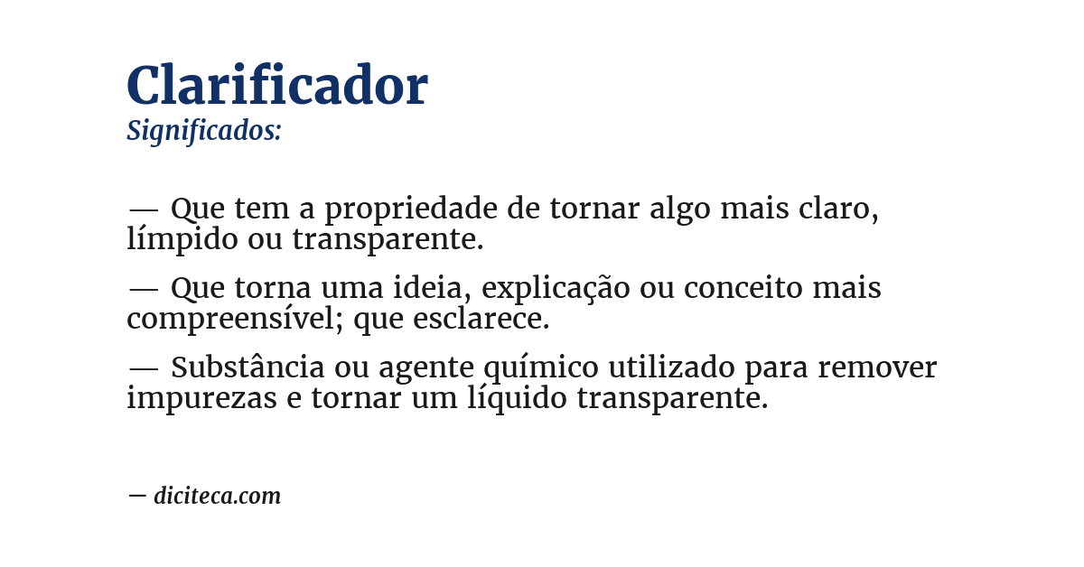 Significado de clarificador