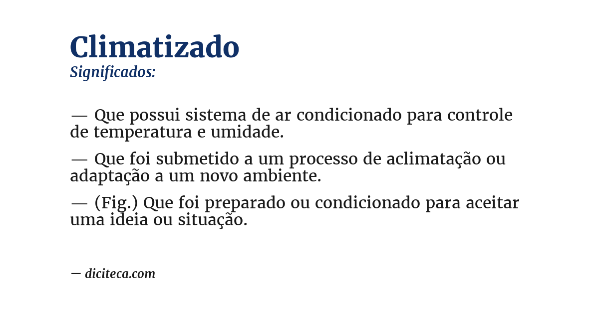 Significado de climatizado