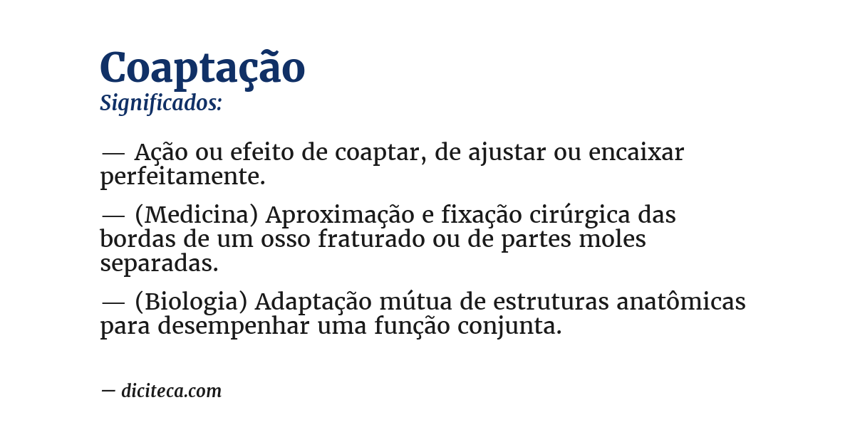 Significado de coaptação