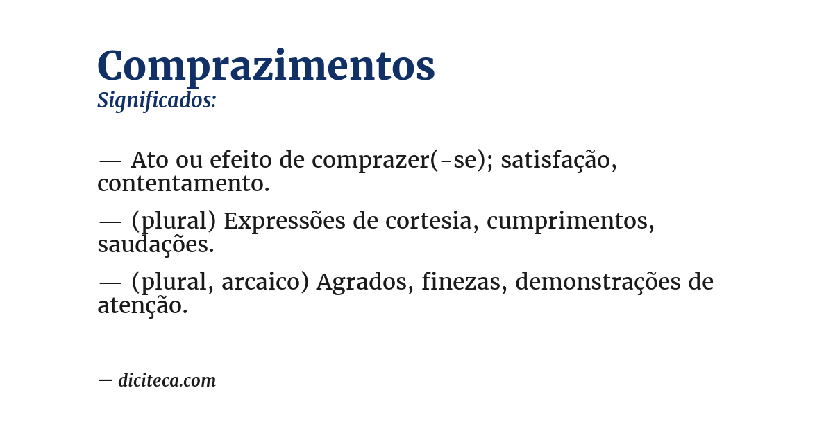 Significado de comprazimentos