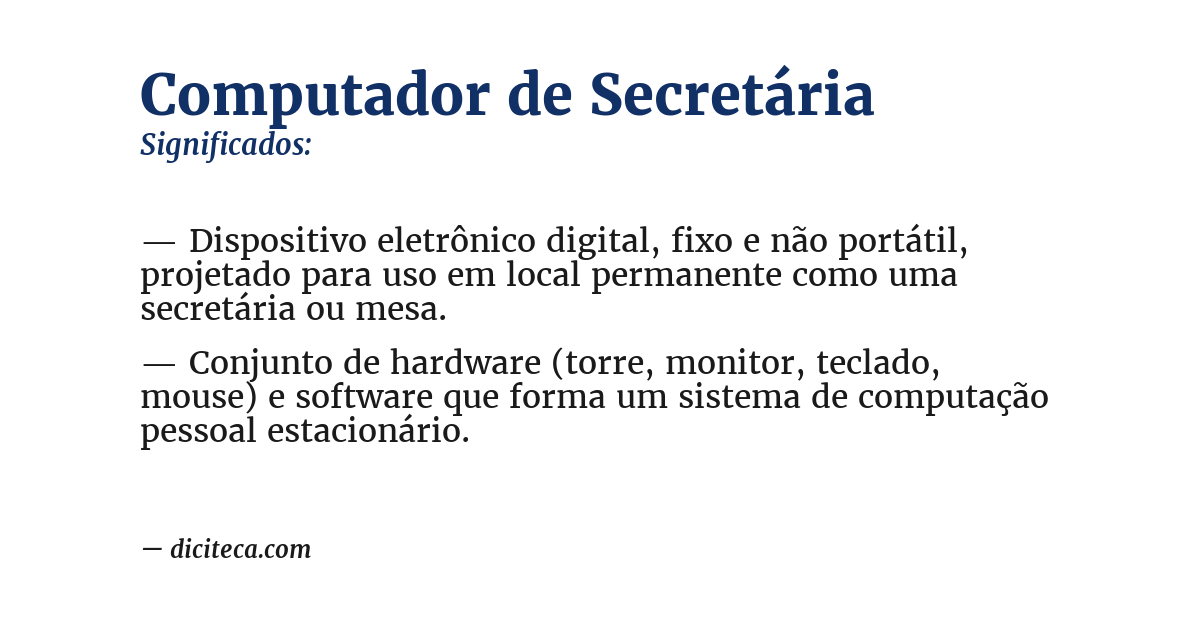 Significado de computador de secretária