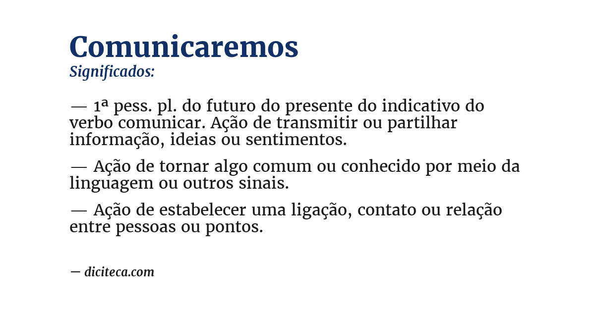 Significado de comunicaremos