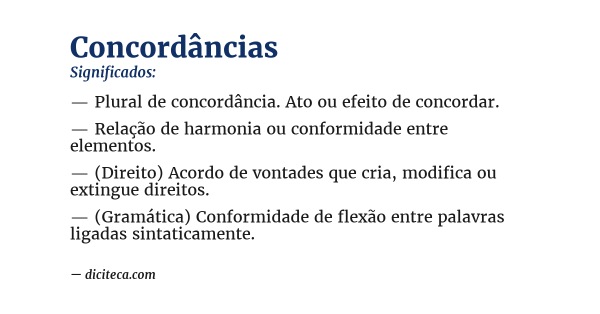 Significado de concordâncias