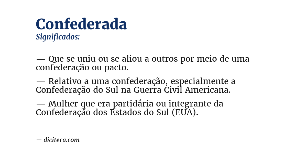 Significado de confederada