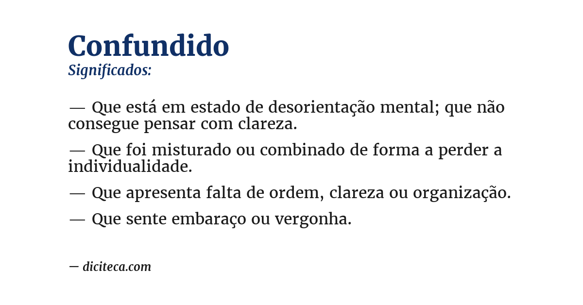 Significado de confundido