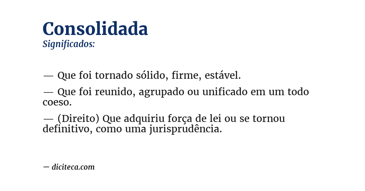 Significado de consolidada