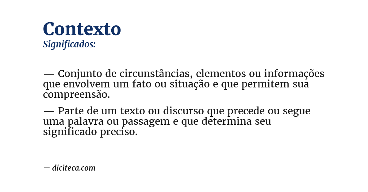 Significado de contexto