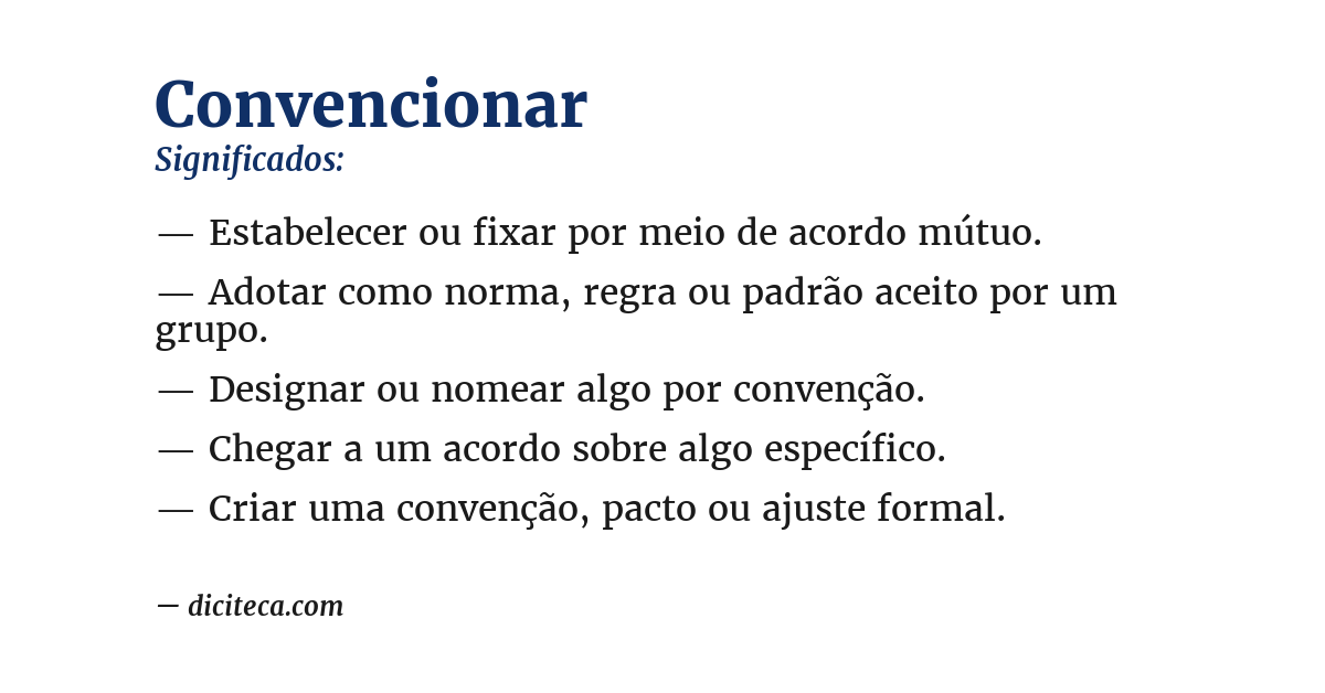 Significado de convencionar