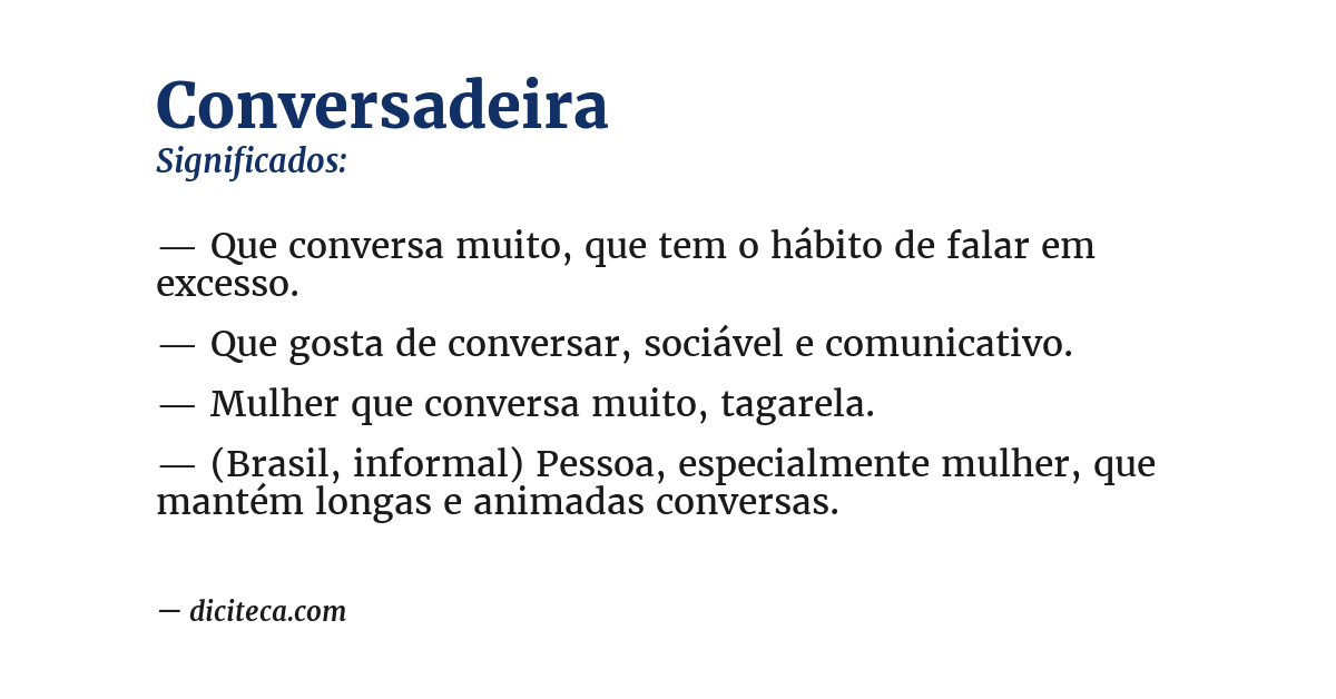 Significado de conversadeira