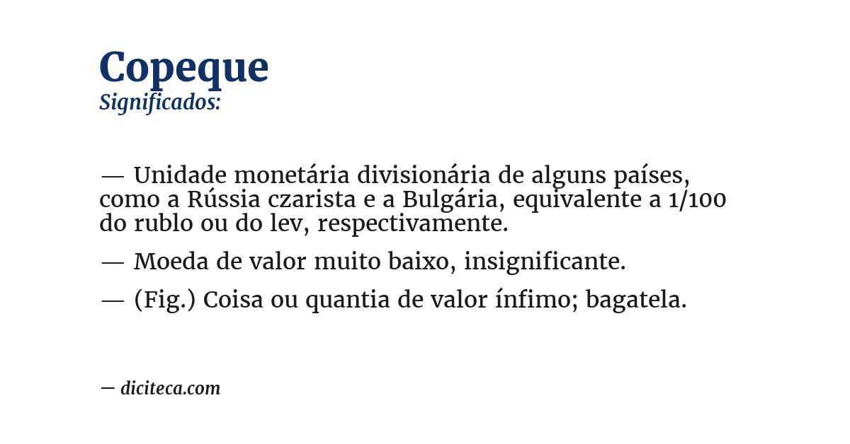 Significado de copeque