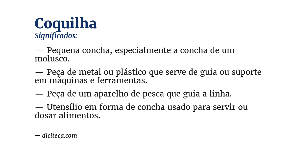 Significado de coquilha