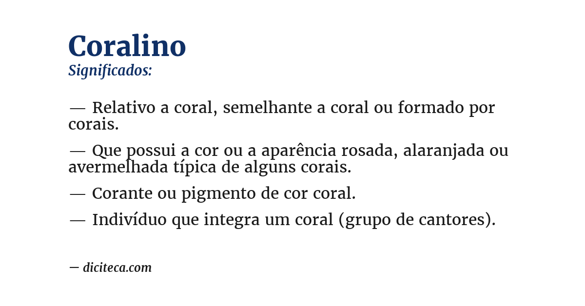 Significado de coralino