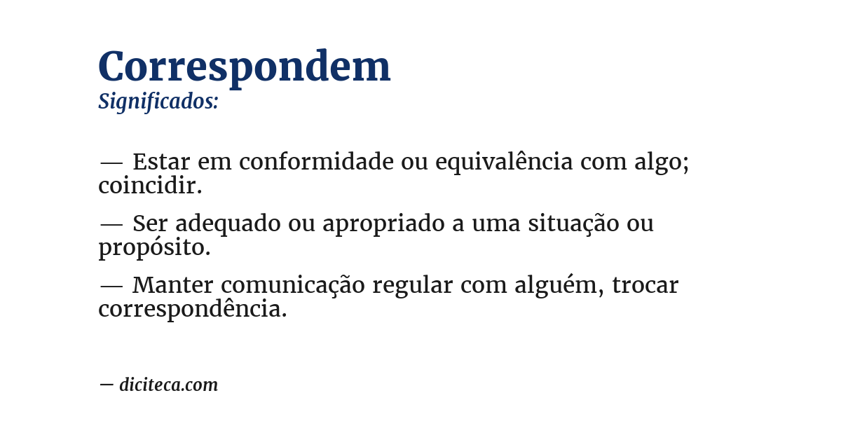 Significado de correspondem