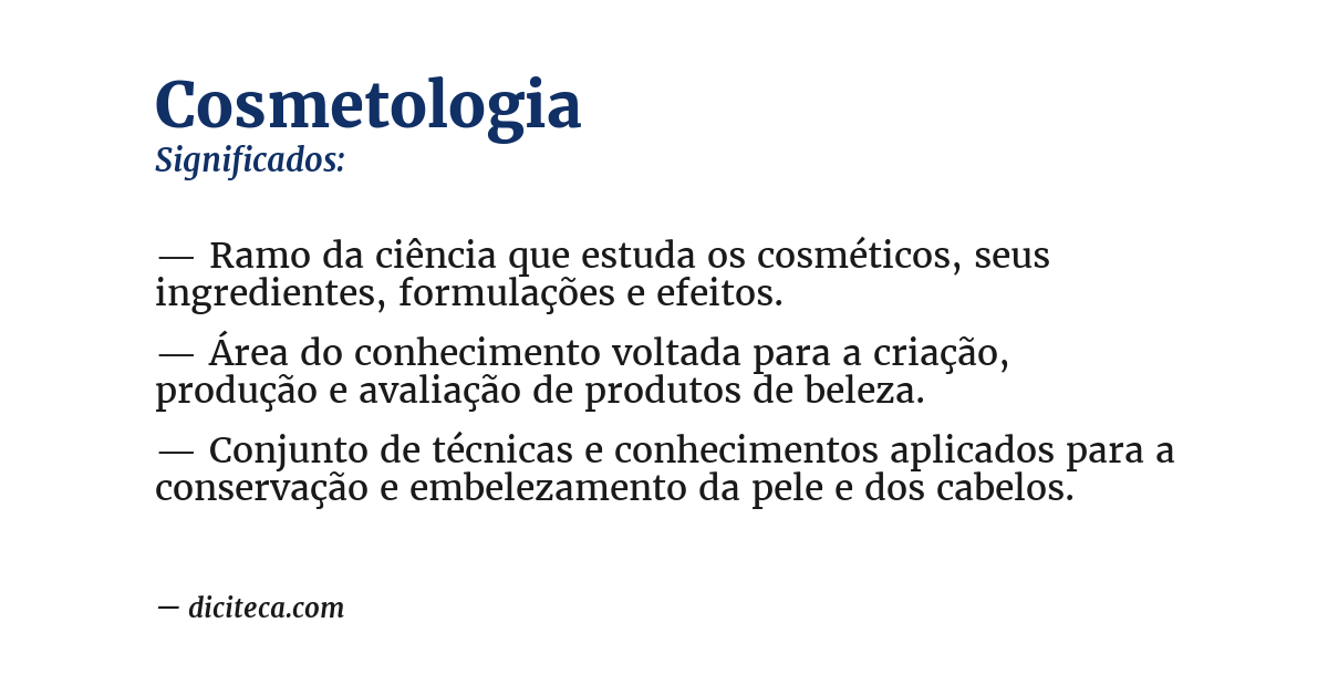 Significado de cosmetologia