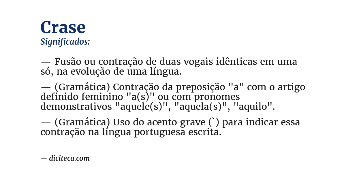 Significado de crase