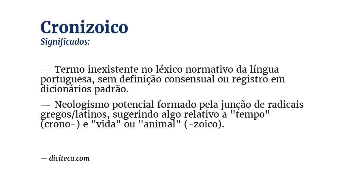 Significado de cronizoico