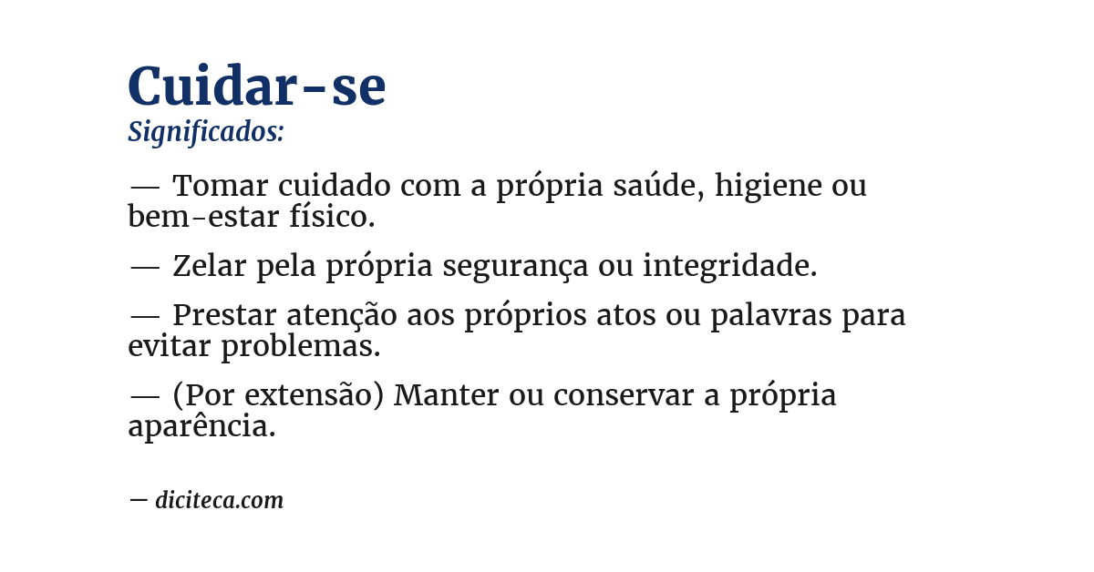 Significado de cuidar-se