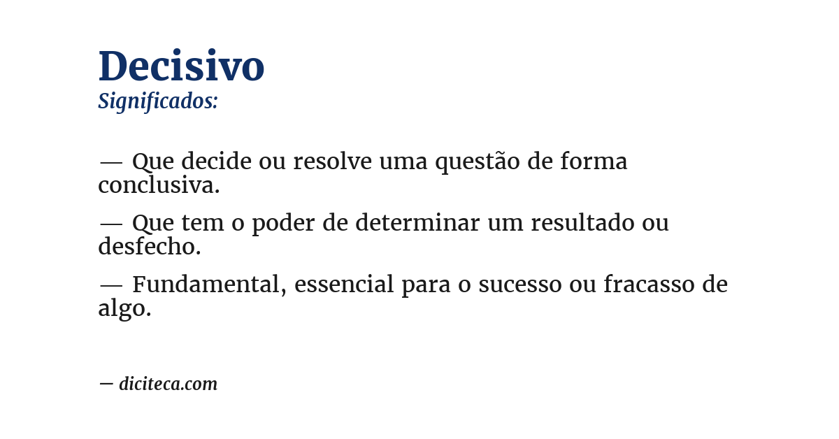Significado de decisivo