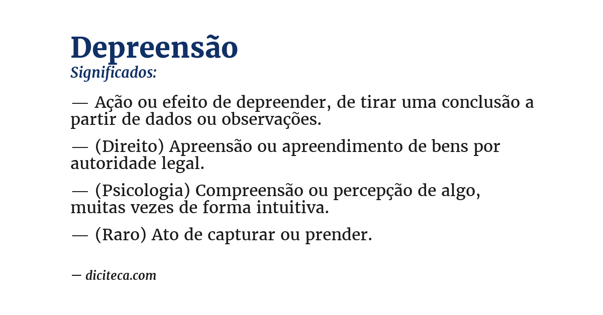 Significado de depreensão
