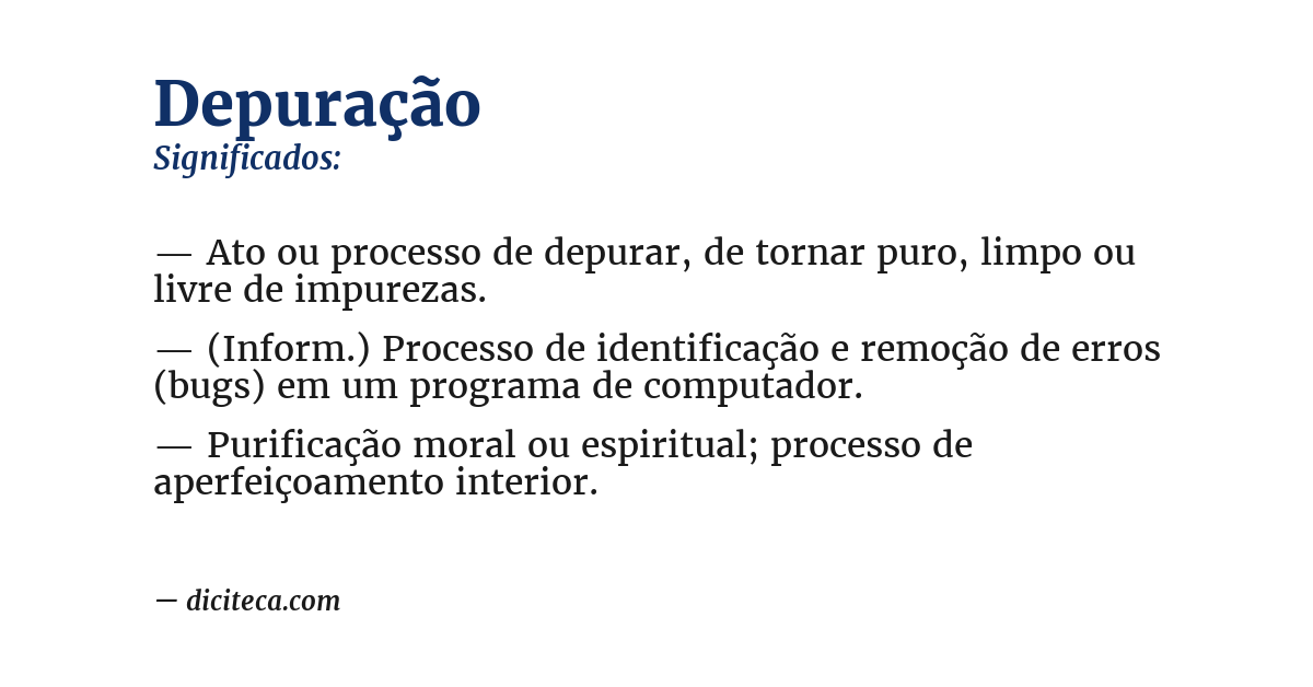 Significado de depuração