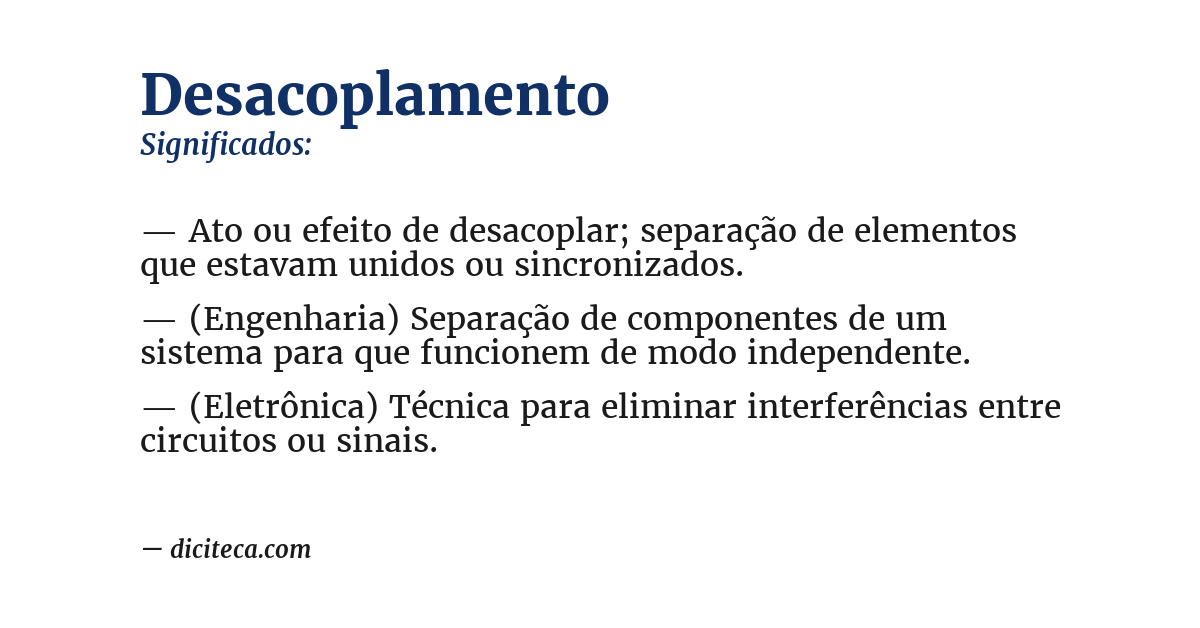 Significado de desacoplamento