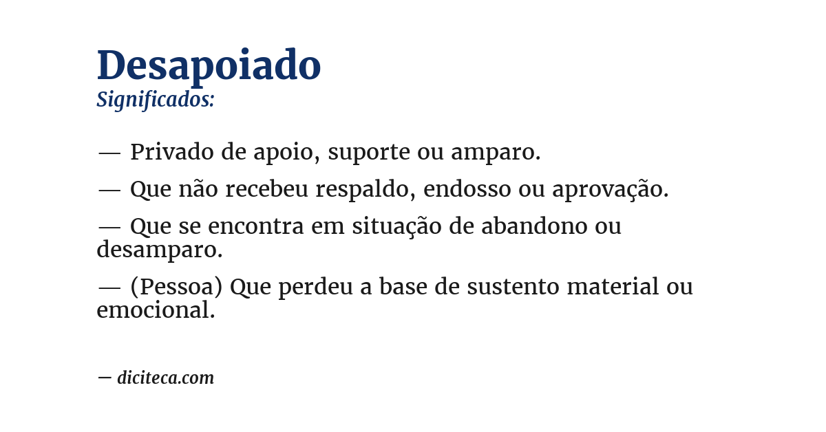 Significado de desapoiado