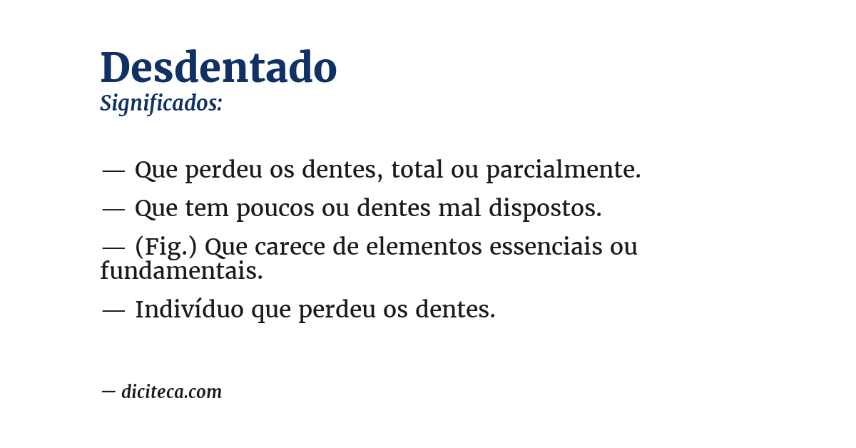 Significado de desdentado