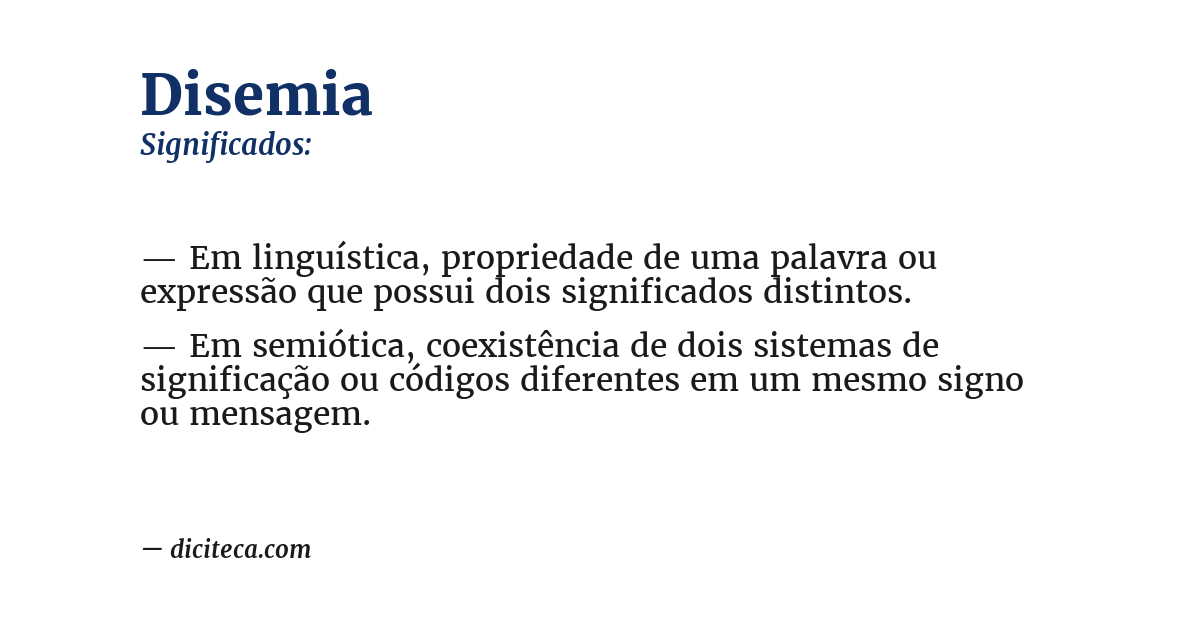 Significado de disemia