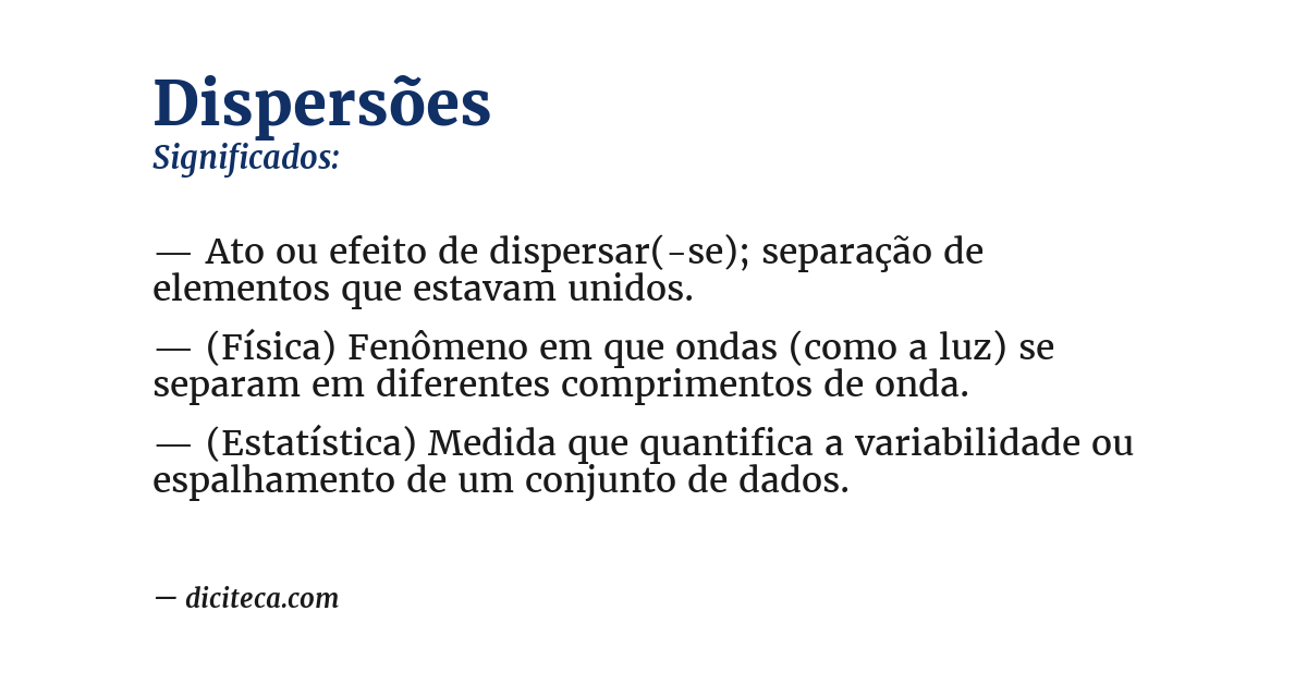Significado de dispersões