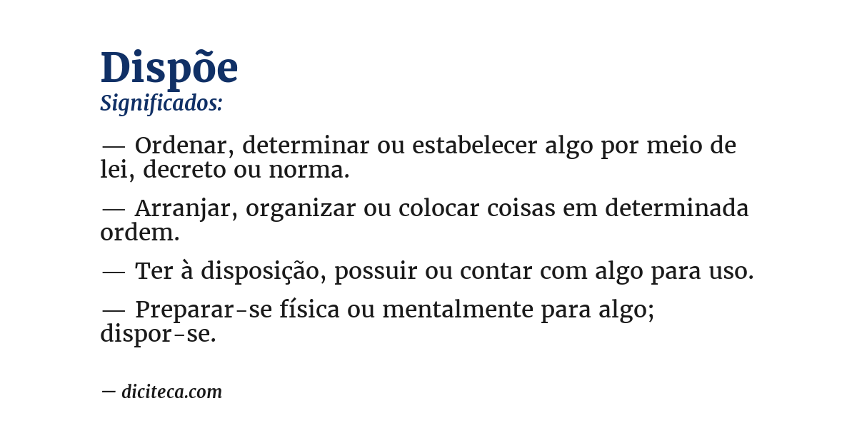 Significado de dispõe