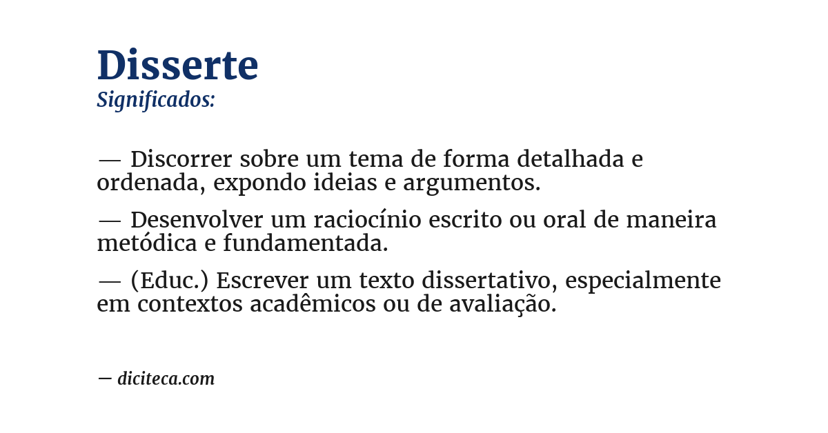 Significado de disserte