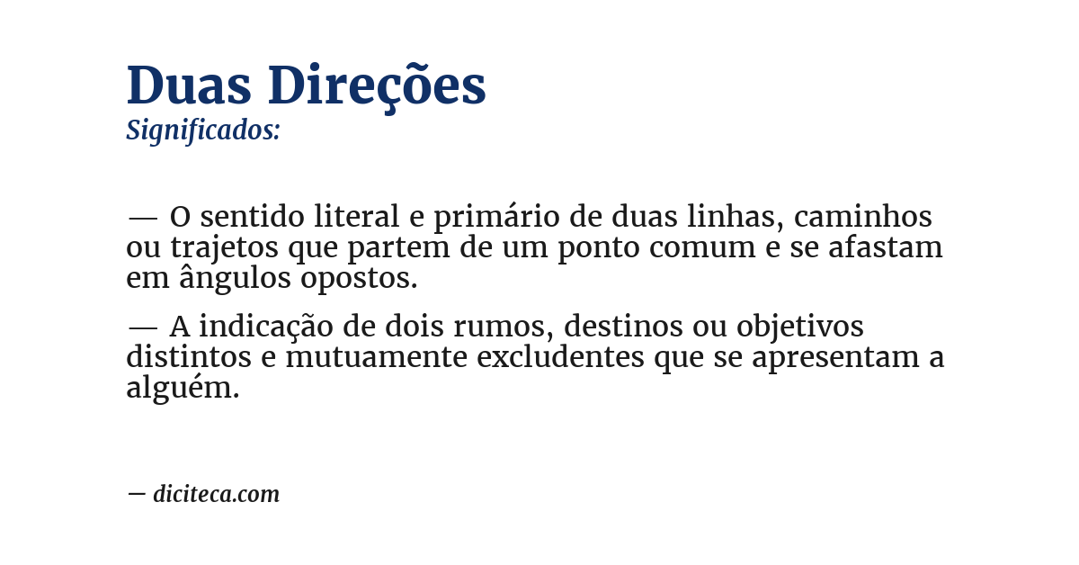 Significado de duas direções